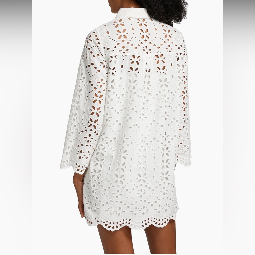 Veronica Beard White‎ Eyelet Long Sleeve Dress - Picture 2 of 5